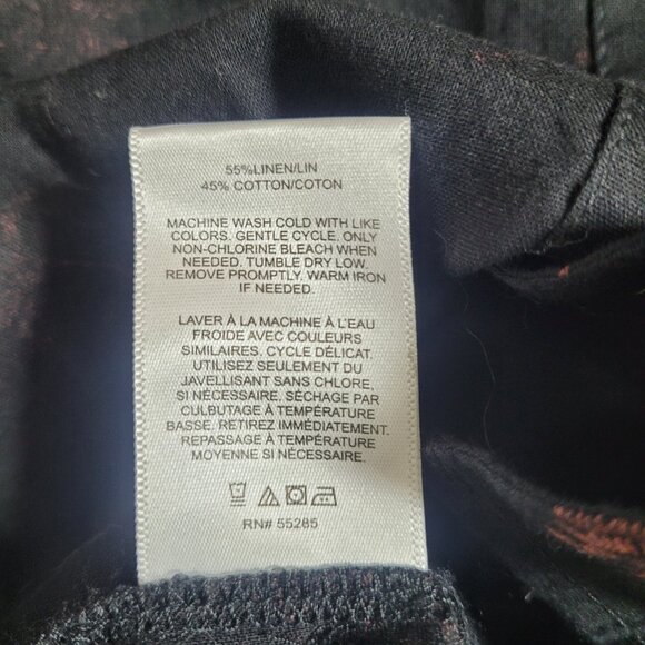 Express Palm Tree Print Linen Shirt NWT XS Black Vacation Resort Button Up Top - Picture 11 of 11